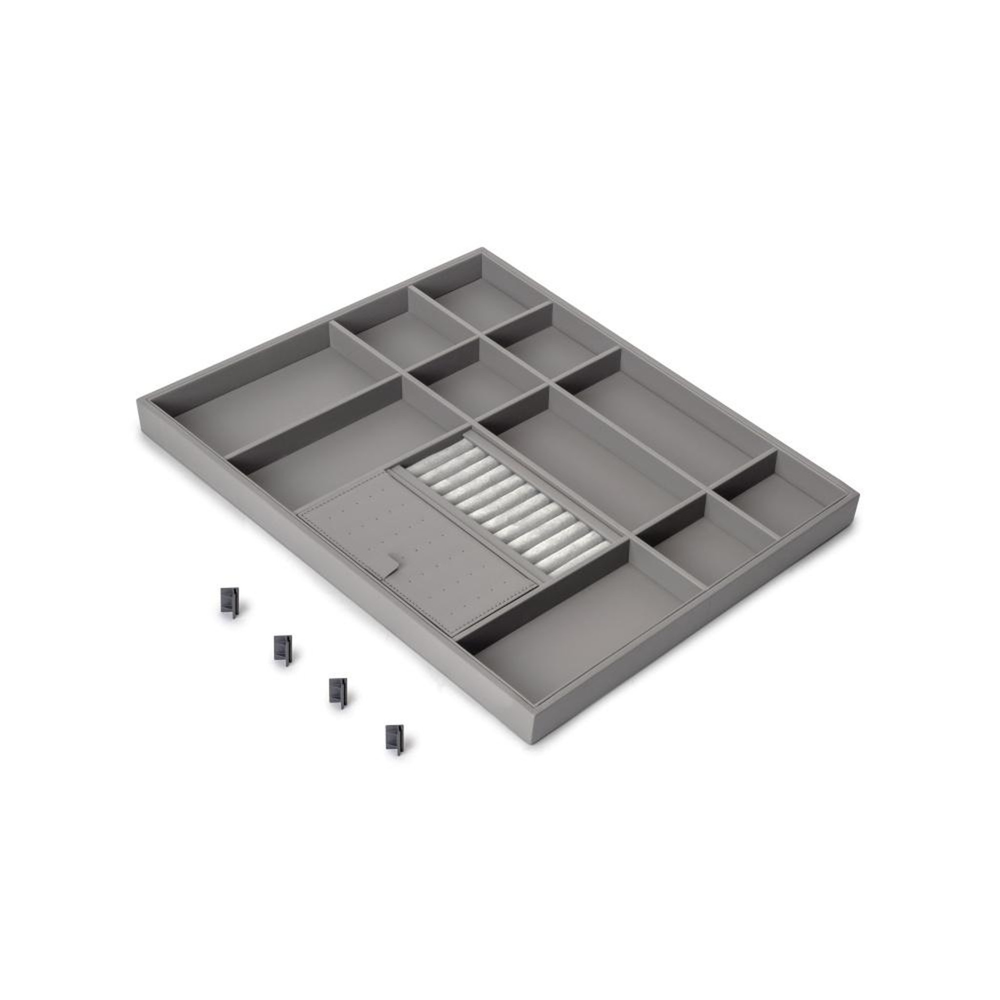 EMUCA SRL Tiroir organisateur pour placards et commodes Quartz -  540 (M70) -  Eco-pelle et bois -  Titane