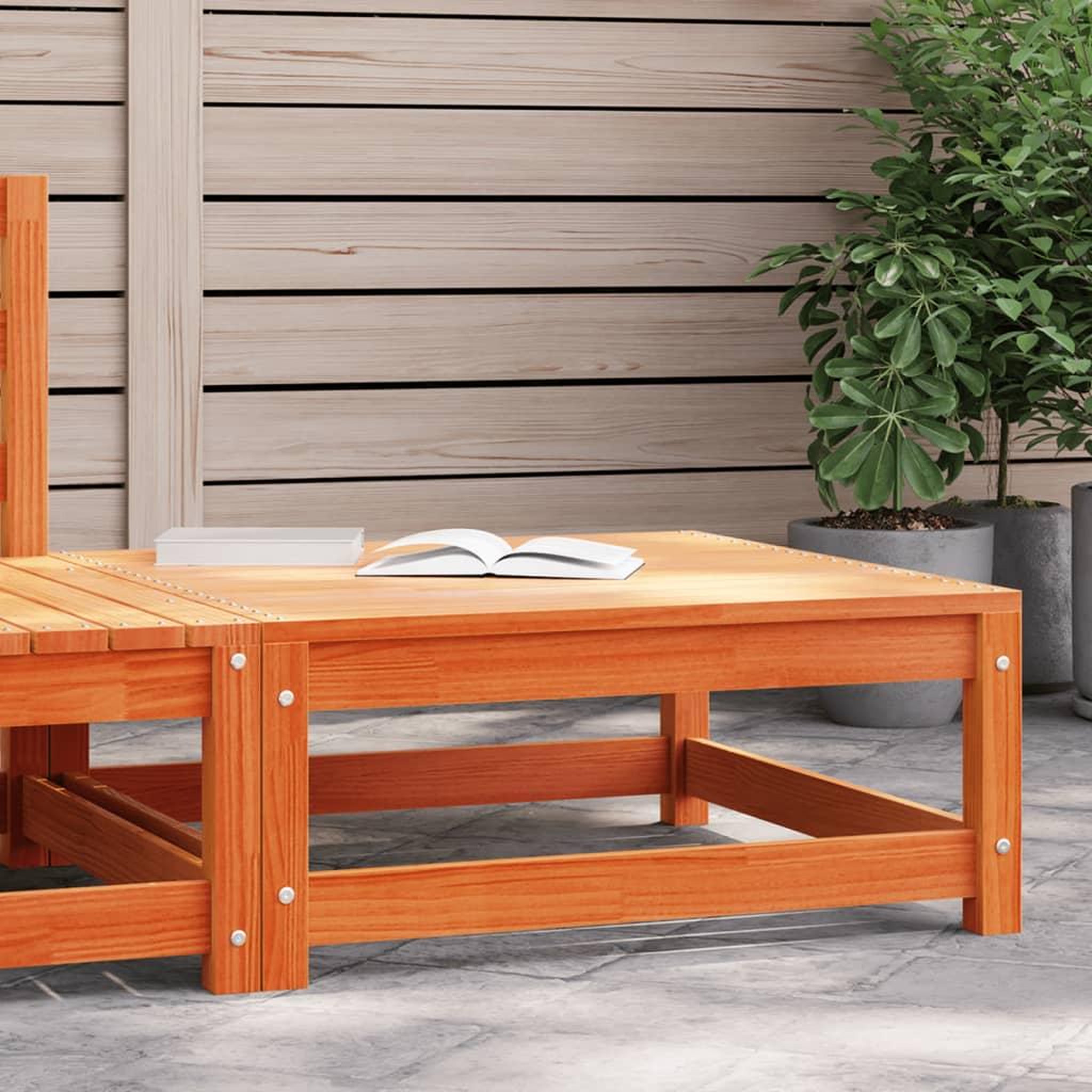VIDAXL Repose-pied de jardin cire marron 70x70x30cm bois de pin massif