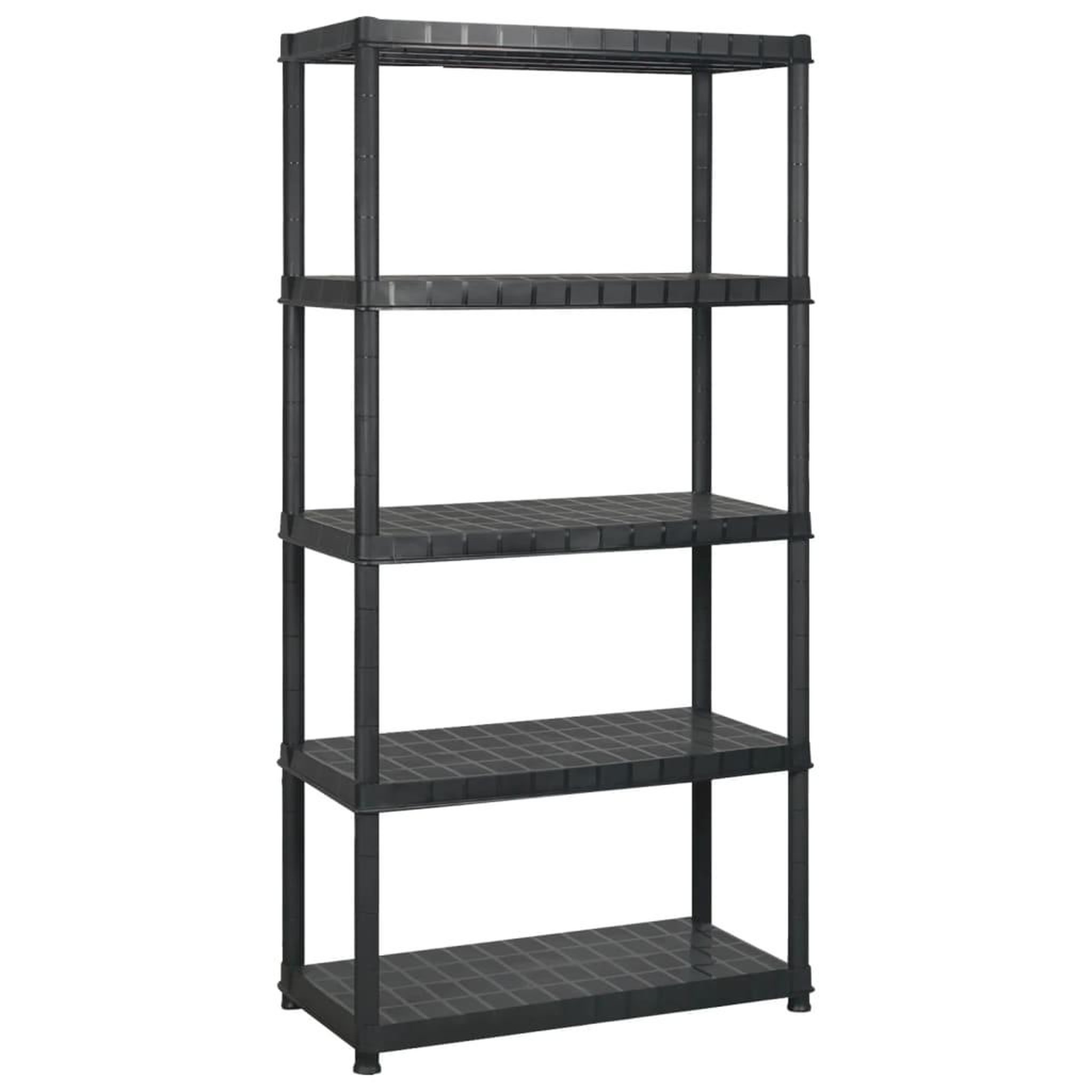 Voir la diapositive 2 : VIDAXL Etagere de rangement a 5 niveaux Noir 340x40x185 cm Plastique