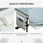 Voir la diapositive 6 : OUTSUNNY Lit de camp lit d'appoint pliable - pochette rangement, tétière, sac de transport, matelas inclus métal Oxford gris