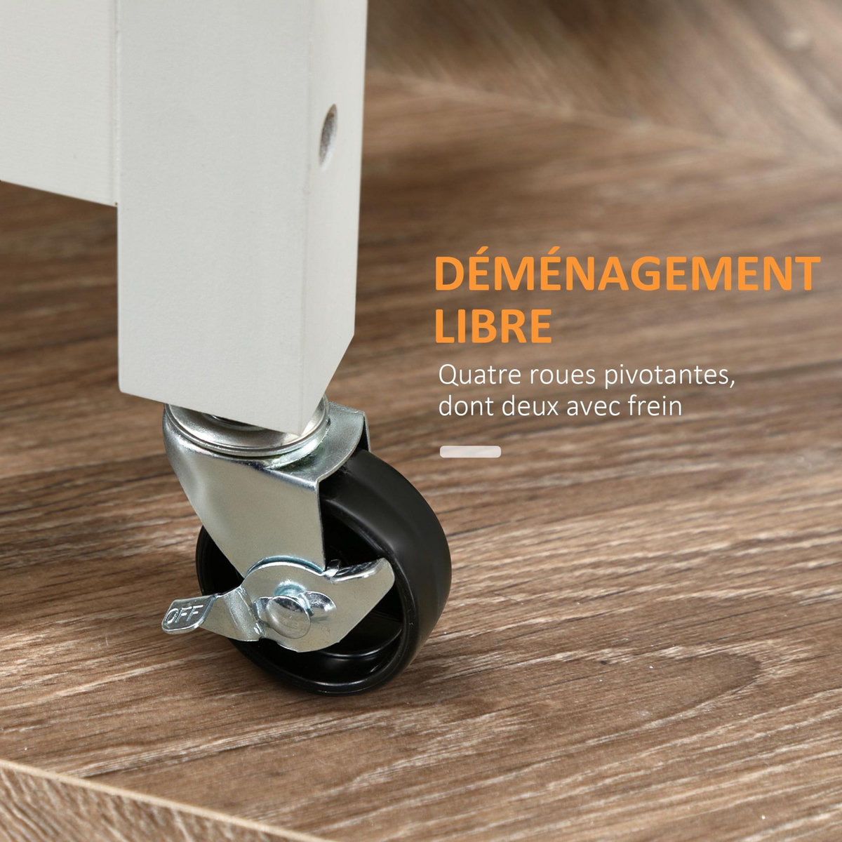 HOMCOM Desserte de cuisine style contemporain - porte, tiroir, 3 étagères - poignées métal MDF blanc plateau bois pin