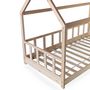 Voir la diapositive 6 : Lit cabane 90 x 190 cm + sommier + barrière TIKI