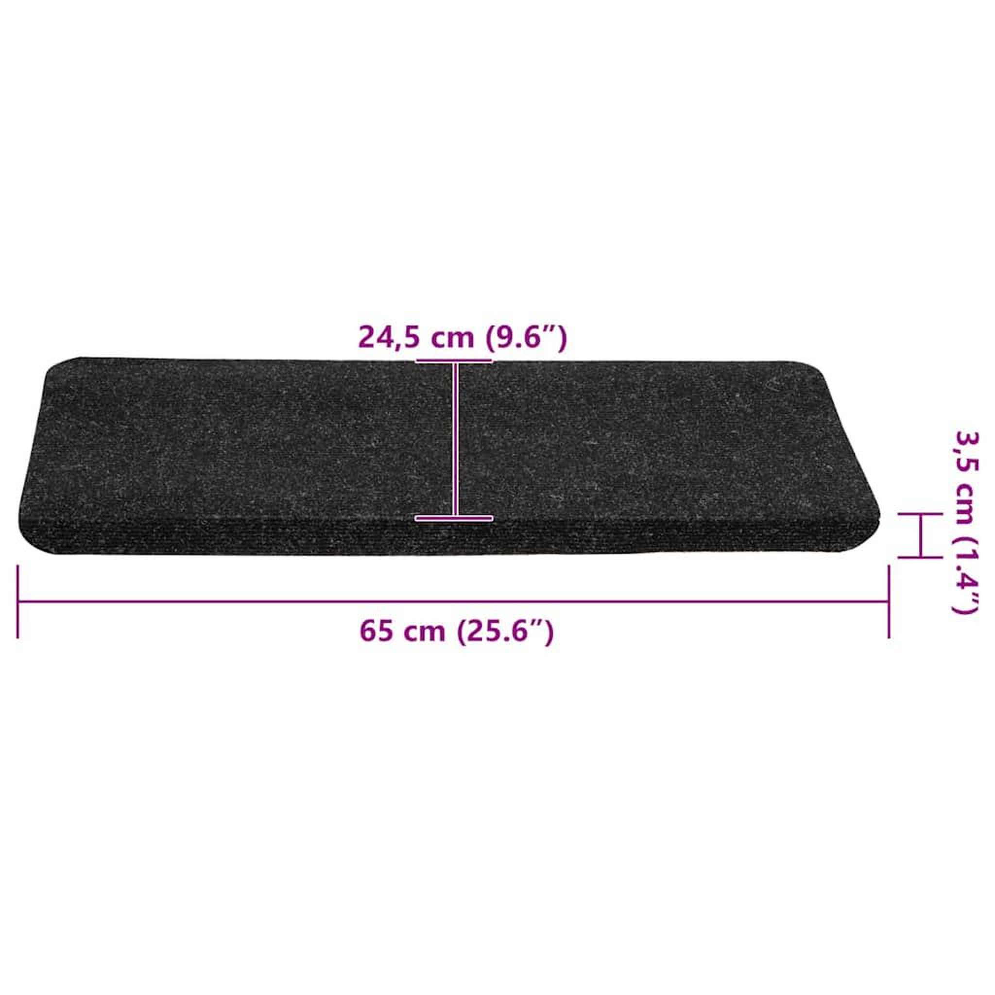 Voir la diapositive 6 : VIDAXL Tapis d'escalier auto-adhesifs 30 pcs anthracite 65x24,5x3,5 cm