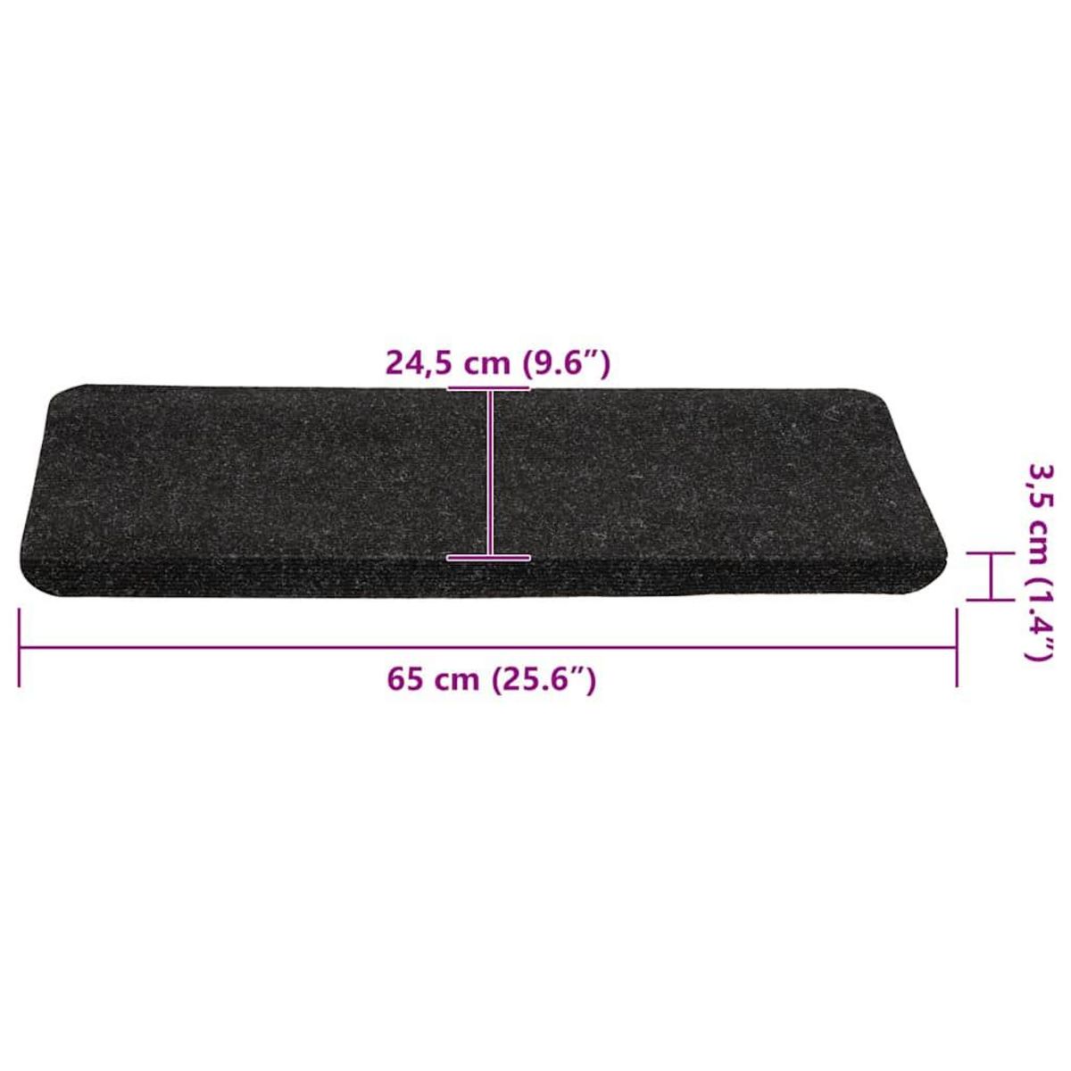 VIDAXL Tapis d'escalier auto-adhesifs 30 pcs anthracite 65x24,5x3,5 cm