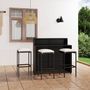 Voir la diapositive 1 : VIDAXL Ensemble de bar de jardin avec coussins 4 pcs Noir