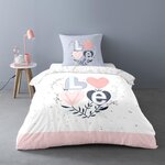 Dourev Housse de couette 140x200 Love Celia + taie polycoton