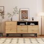 Voir la diapositive 2 : MERAX Buffet 3 porte(s) 0 tiroir(s) - 160 cm naturel mdf