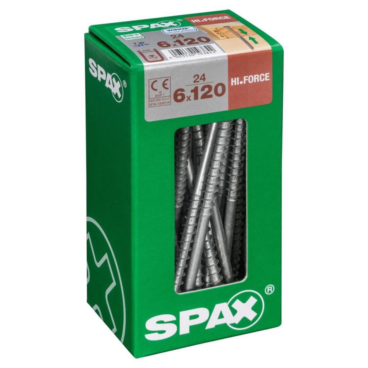 CENTRALE BRICO Lot de 24 vis acier tête fraisée bombée torx SPAX, Diam.6 mm x L.120 mm
