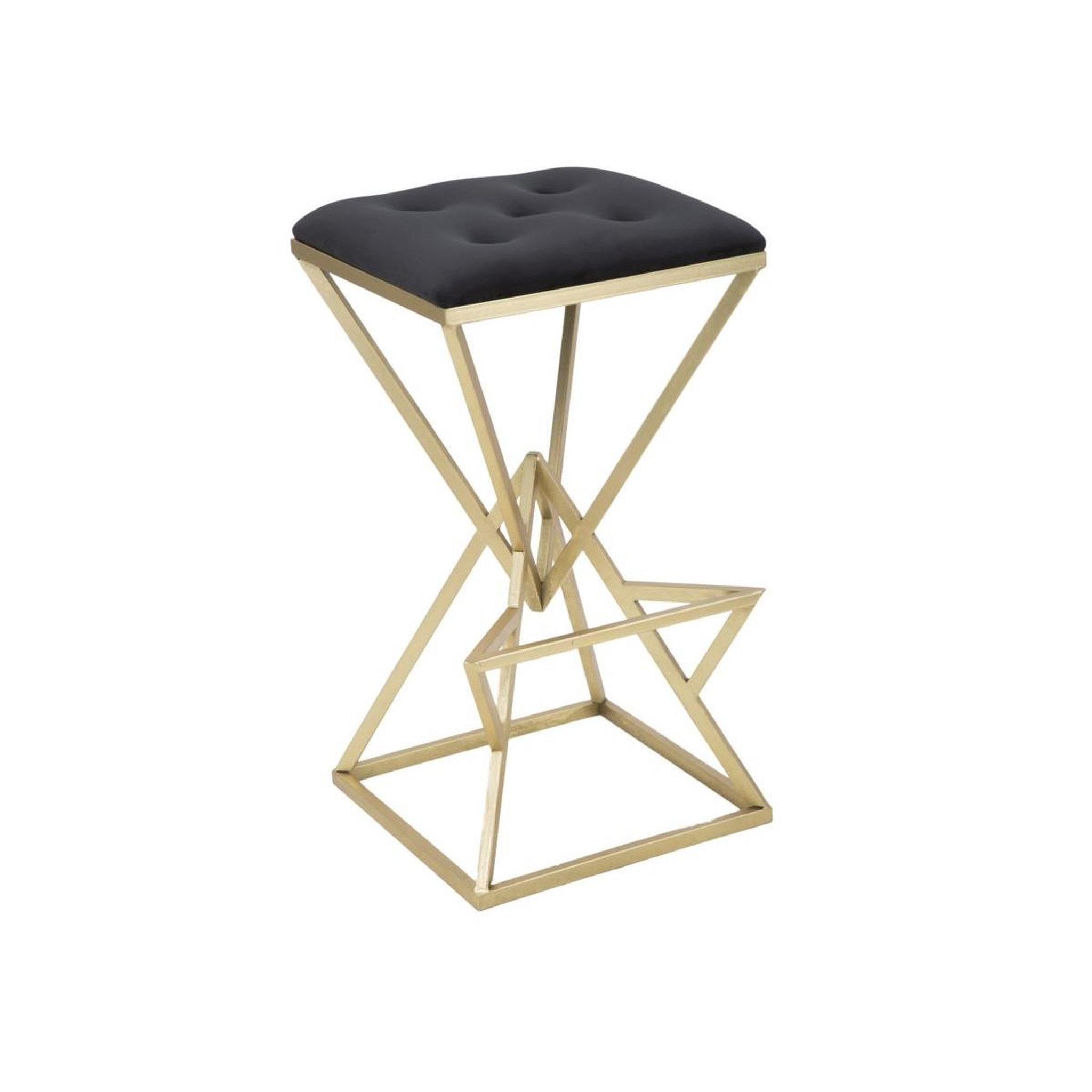 Paris Prix Tabouret de bar design  pyramid  75cm noir & or