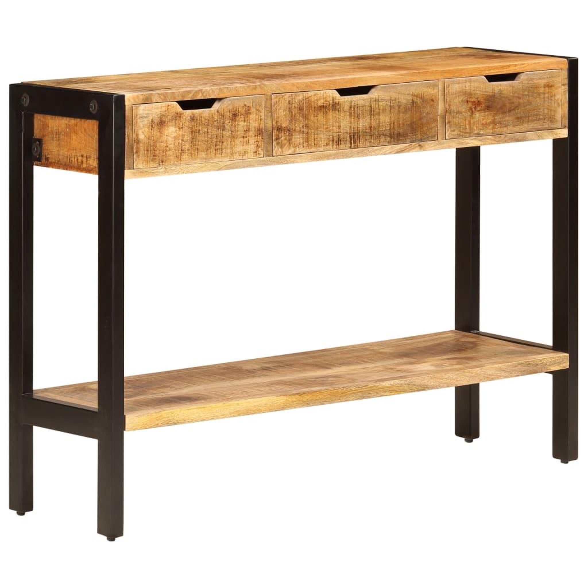 Voir la diapositive 1 : VIDAXL Buffet avec 3 tiroirs 110x35x75 cm Bois de manguier massif