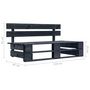 Voir la diapositive 6 : VIDAXL Canape central palette de jardin noir bois de pin impregne