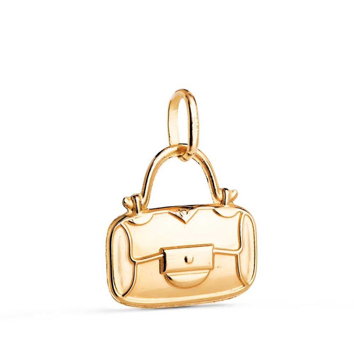 L'ATELIER D'AZUR Pendentif Or 18 Carats 750 Jaune - Motif Sac à Main Laqué - Chaine Offerte