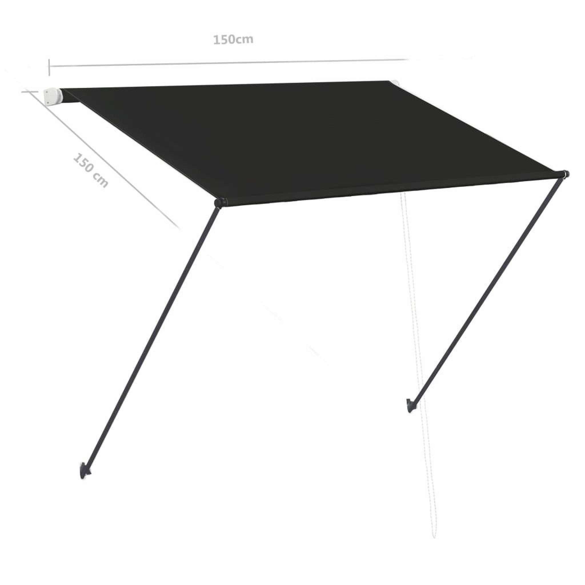 Voir la diapositive 6 : VIDAXL Auvent retractable avec LED 150x150 cm Anthracite