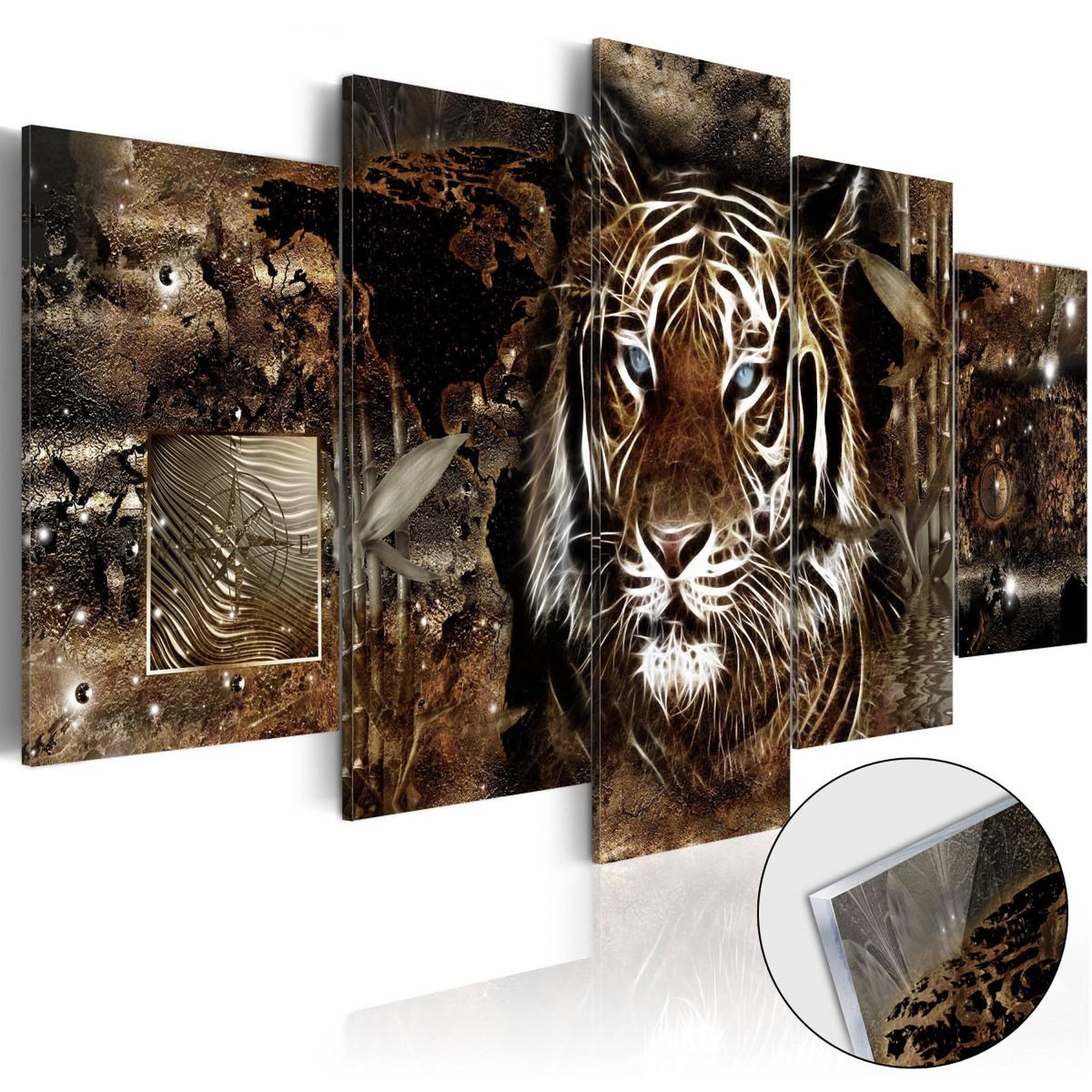 Voir la diapositive 1 : Paris Prix Tableau sur verre acrylique  guard of the jungle