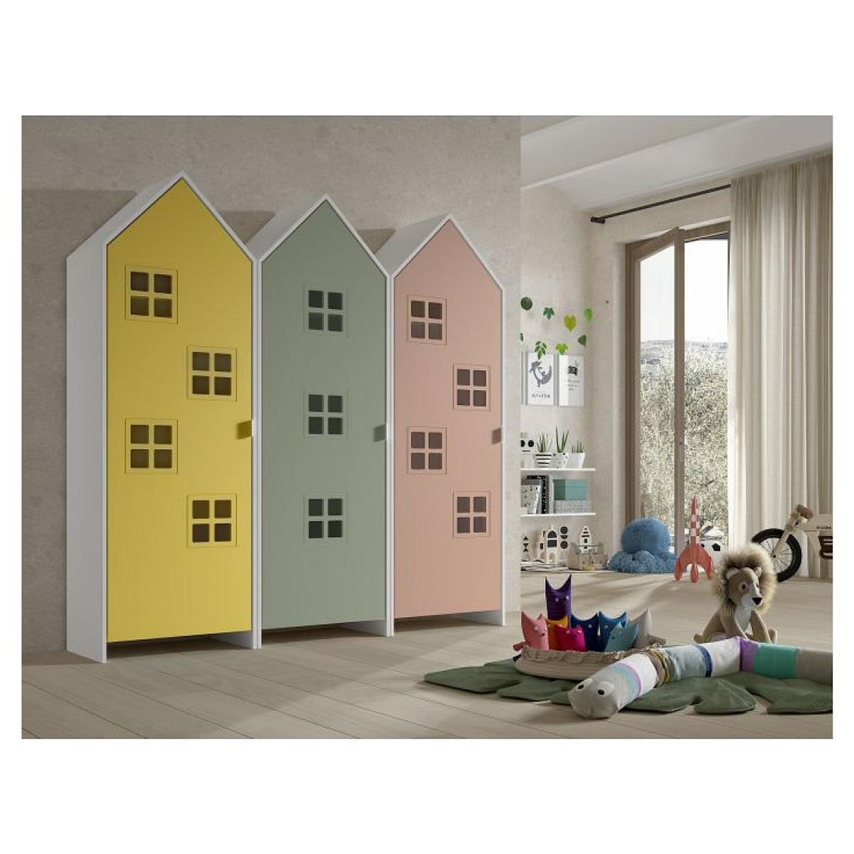 Vipack Combinaison D'armoires 3 Parties Casami Bruges jaune vert rose