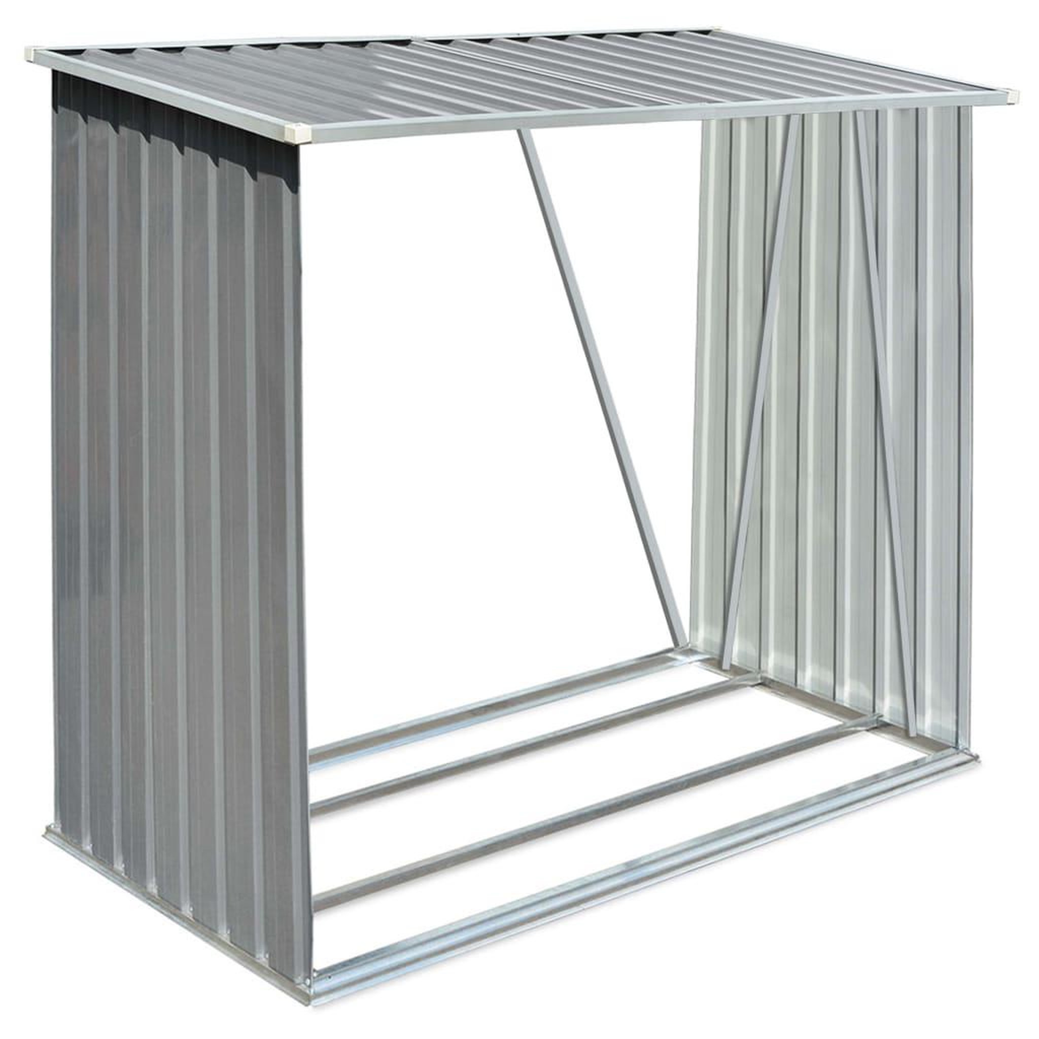 Voir la diapositive 2 : VIDAXL Abri de stockage de bois Acier galvanise 163x83x154 cm Gris