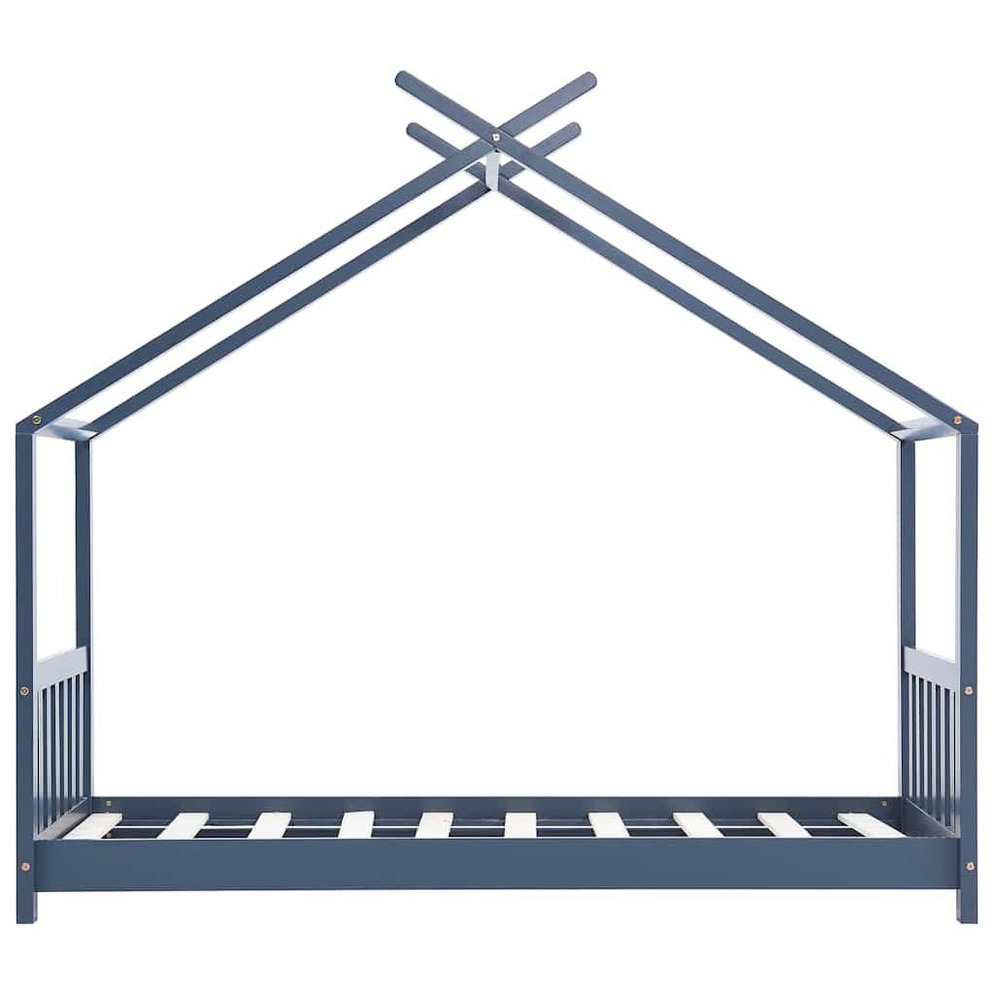 Voir la diapositive 4 : VIDAXL Cadre de lit d'enfant Gris Bois de pin massif 70x140 cm