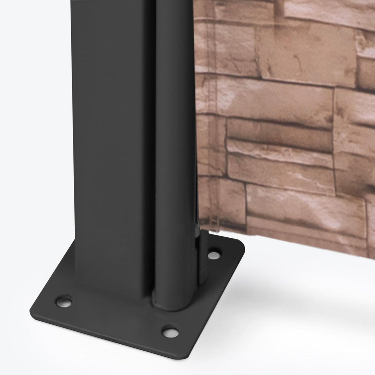 ID MARKET Paravent extérieur rétractable 180 x 400 cm motif pierre store latéral