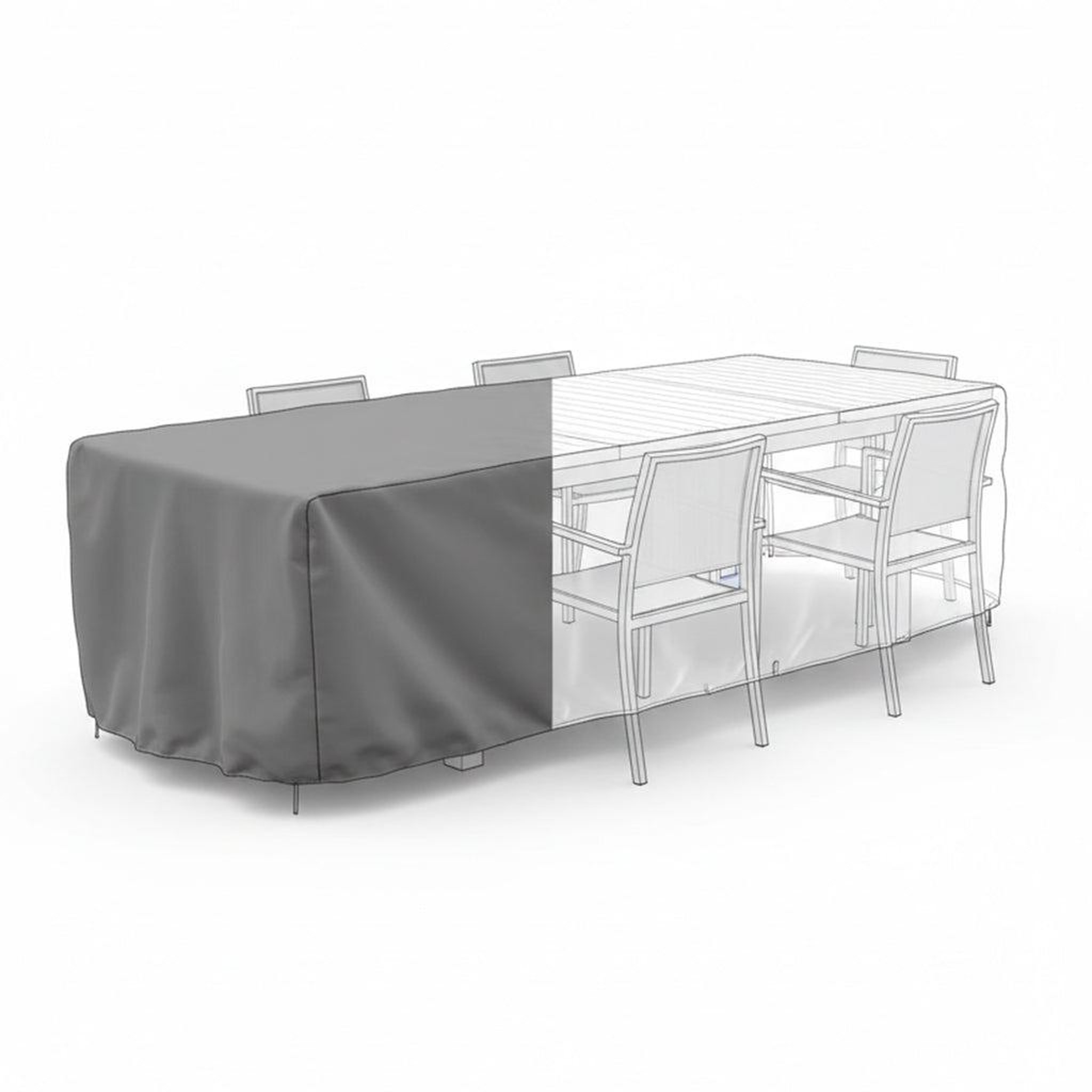 Jardiline Housse TABLE RECTANGULAIRE + CHAISES  4/6 pers. - 190 x 120 x 70 cm - Cover One