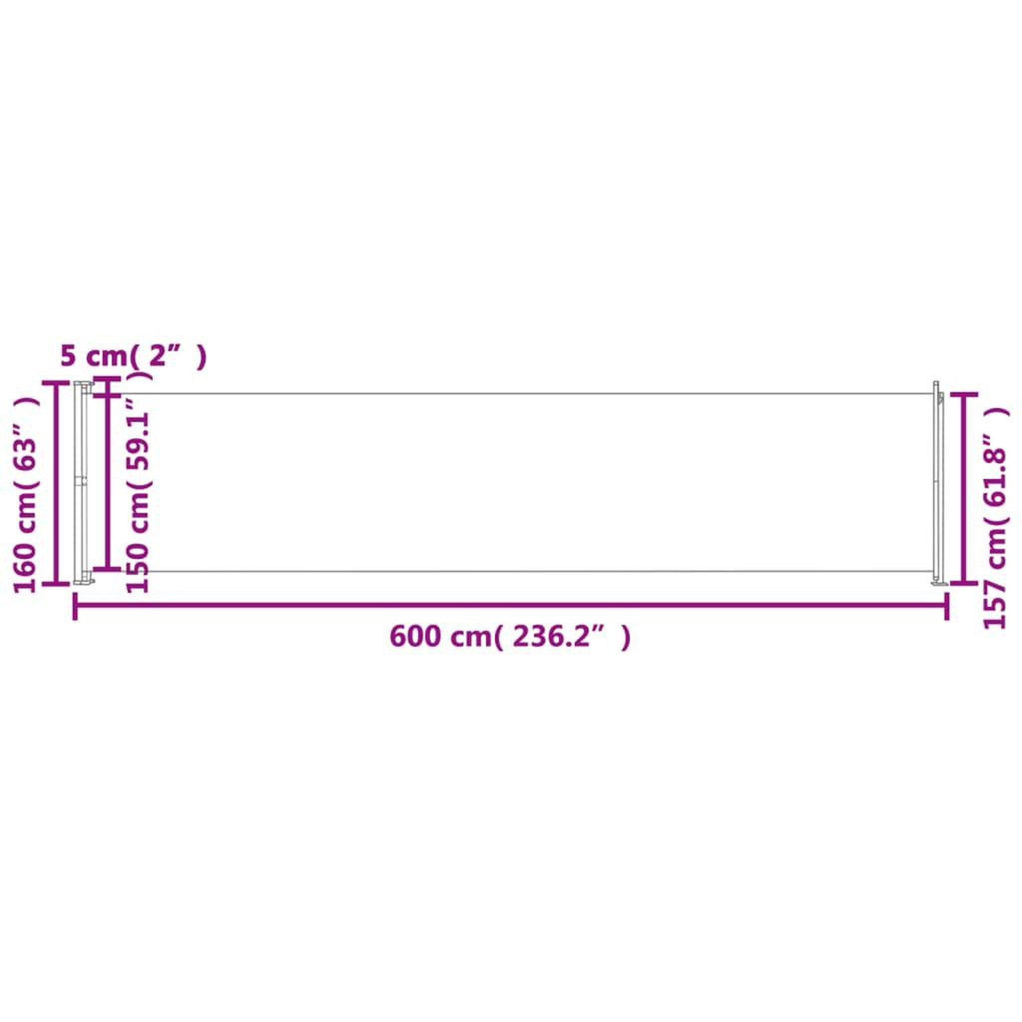 Voir la diapositive 6 : VIDAXL Auvent lateral retractable de patio 600x160 cm bleu