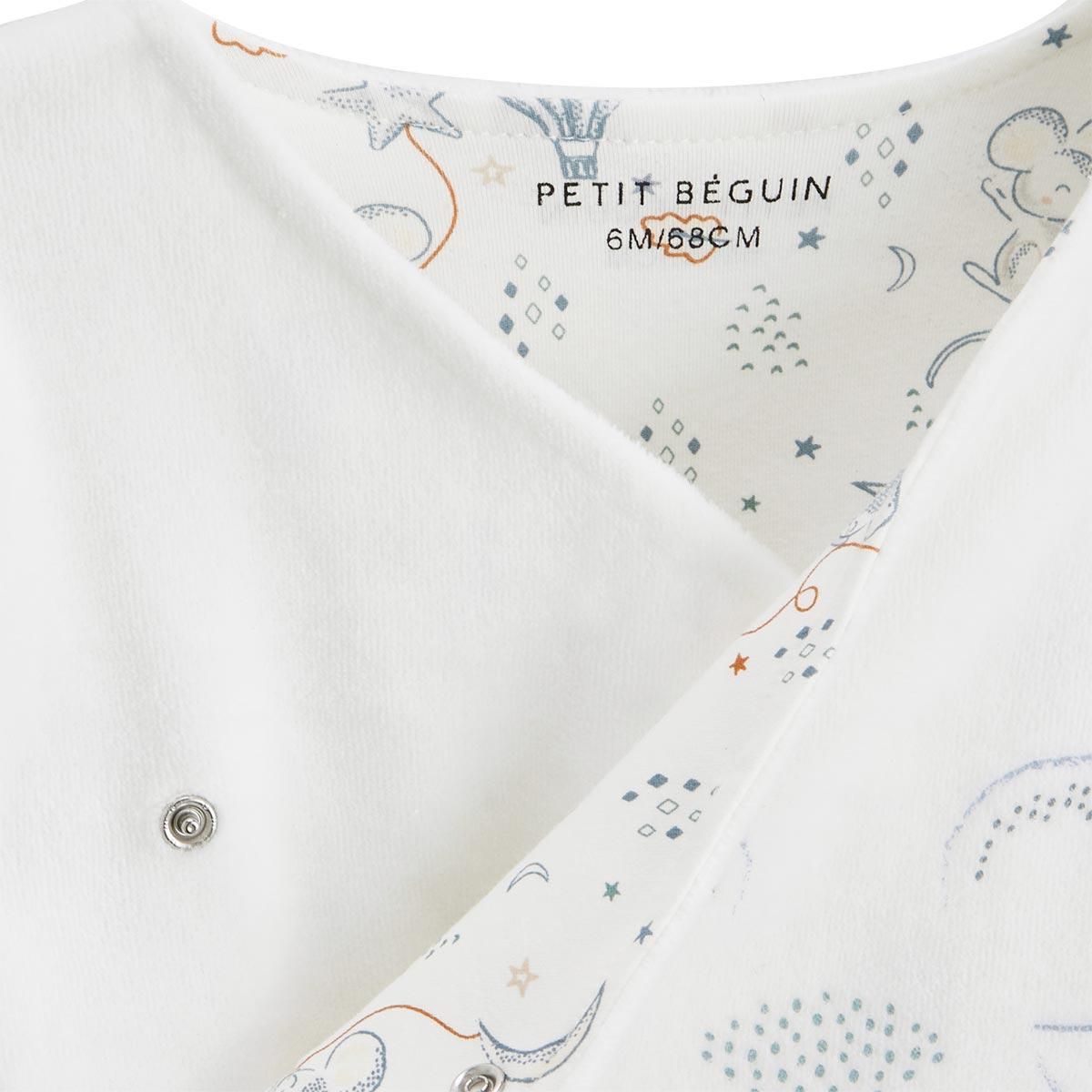 Petit Béguin Ensemble bébé gilet en velours et pantalon en coton matelassé Rêverie