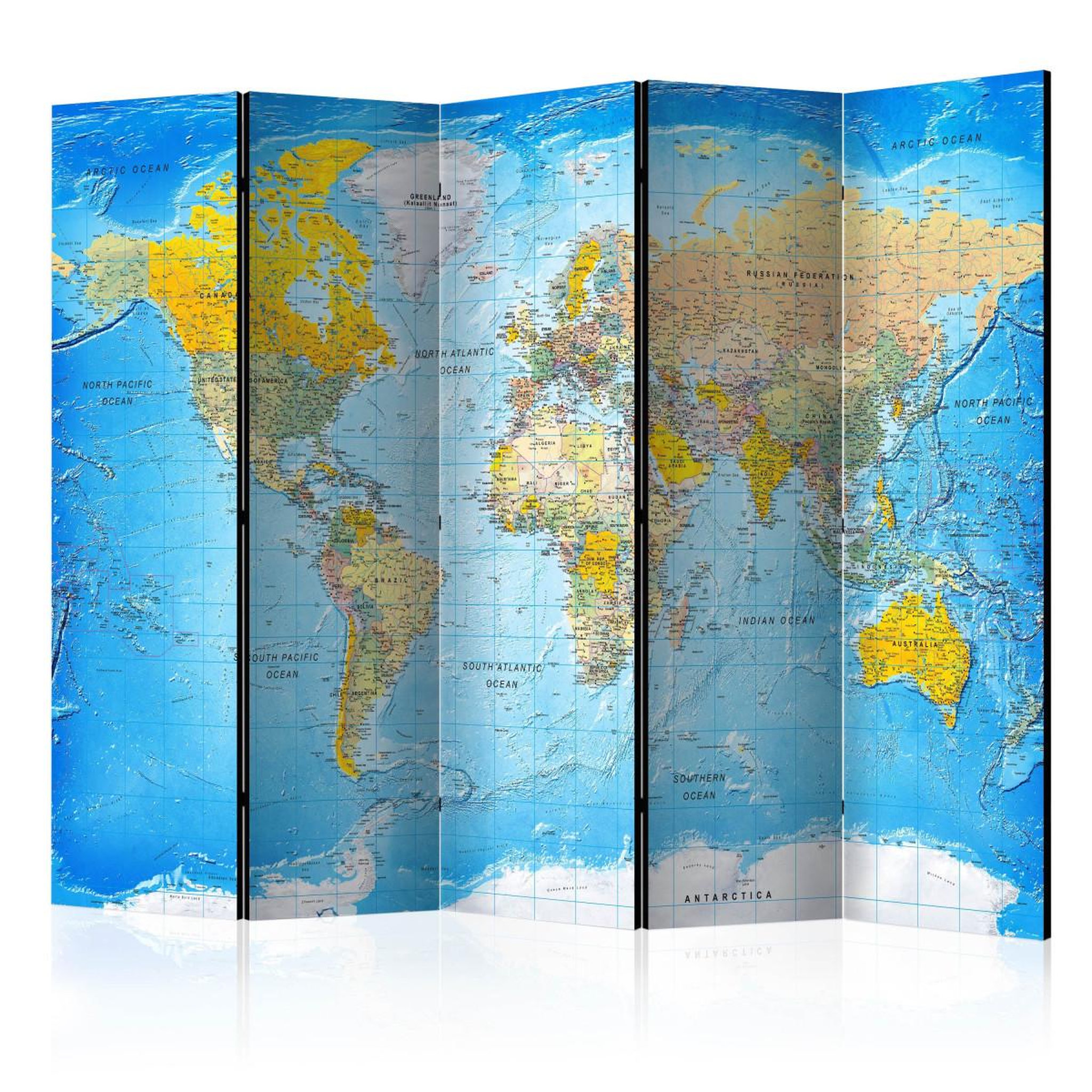 Paris Prix Paravent 5 volets  world classic map  172x225cm