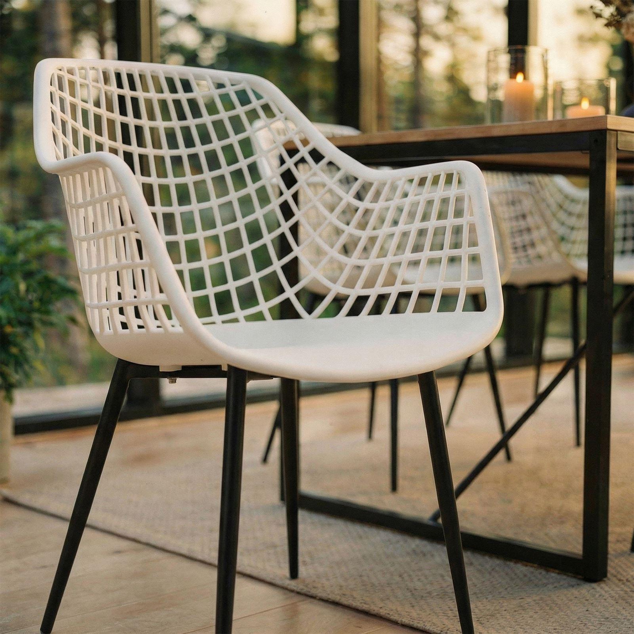 Voir la diapositive 3 : IDIMEX Lot de 4 chaises LUCIA, en plastique