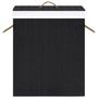 Voir la diapositive 4 : VIDAXL Panier a linge avec une seule section bambou noir 83 L