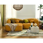 LISA DESIGN Charles - canapé d'angle gauche 4 places en velours texturé. Coloris disponibles : Beige, Noir, Gris, Jaune, Orange, Bleu