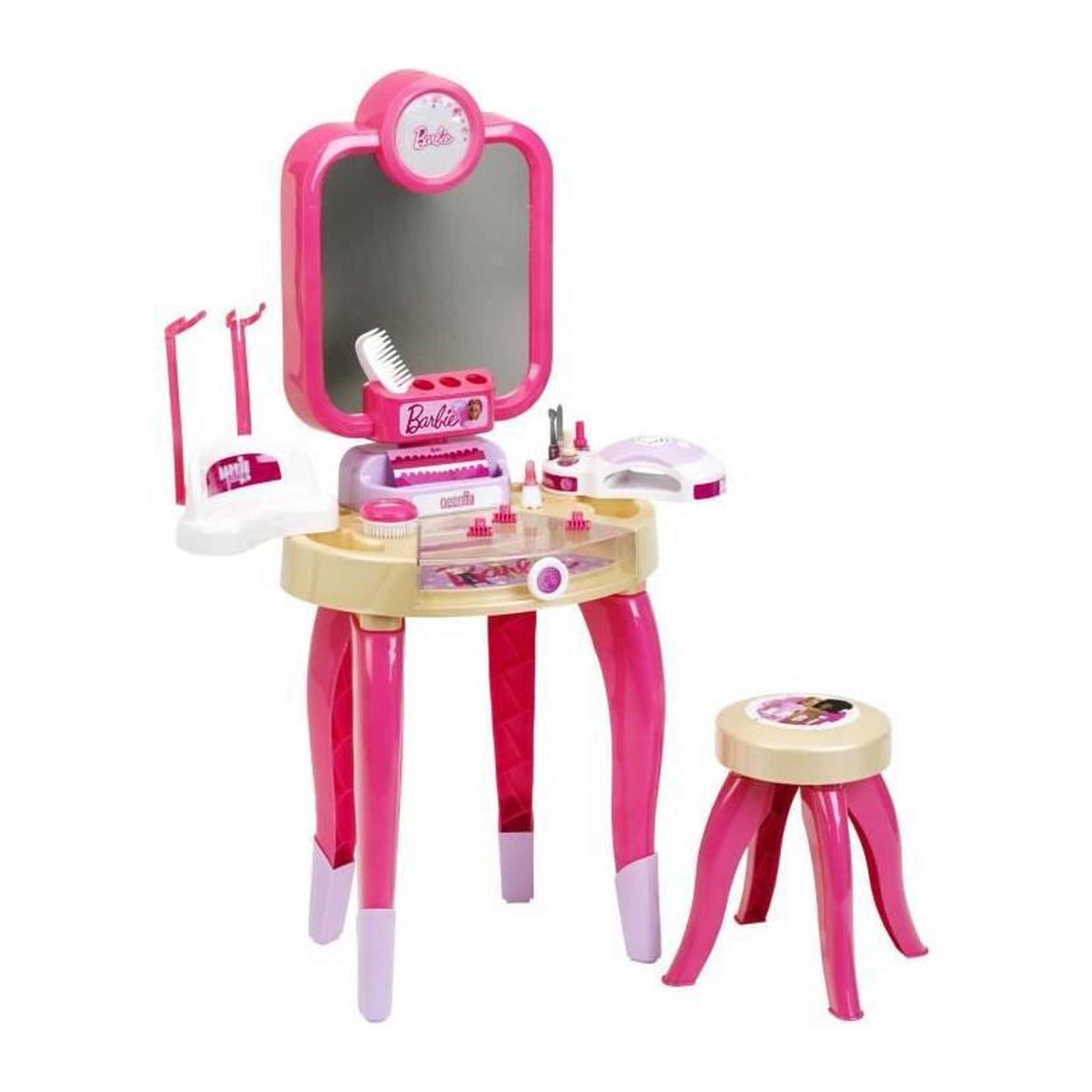 Voir la diapositive 2 : Klein Jouet de beauté - KLEIN - Centre de beauté Barbie Happy Vibes - Complet avec de nombreux accessoires et lumiere.