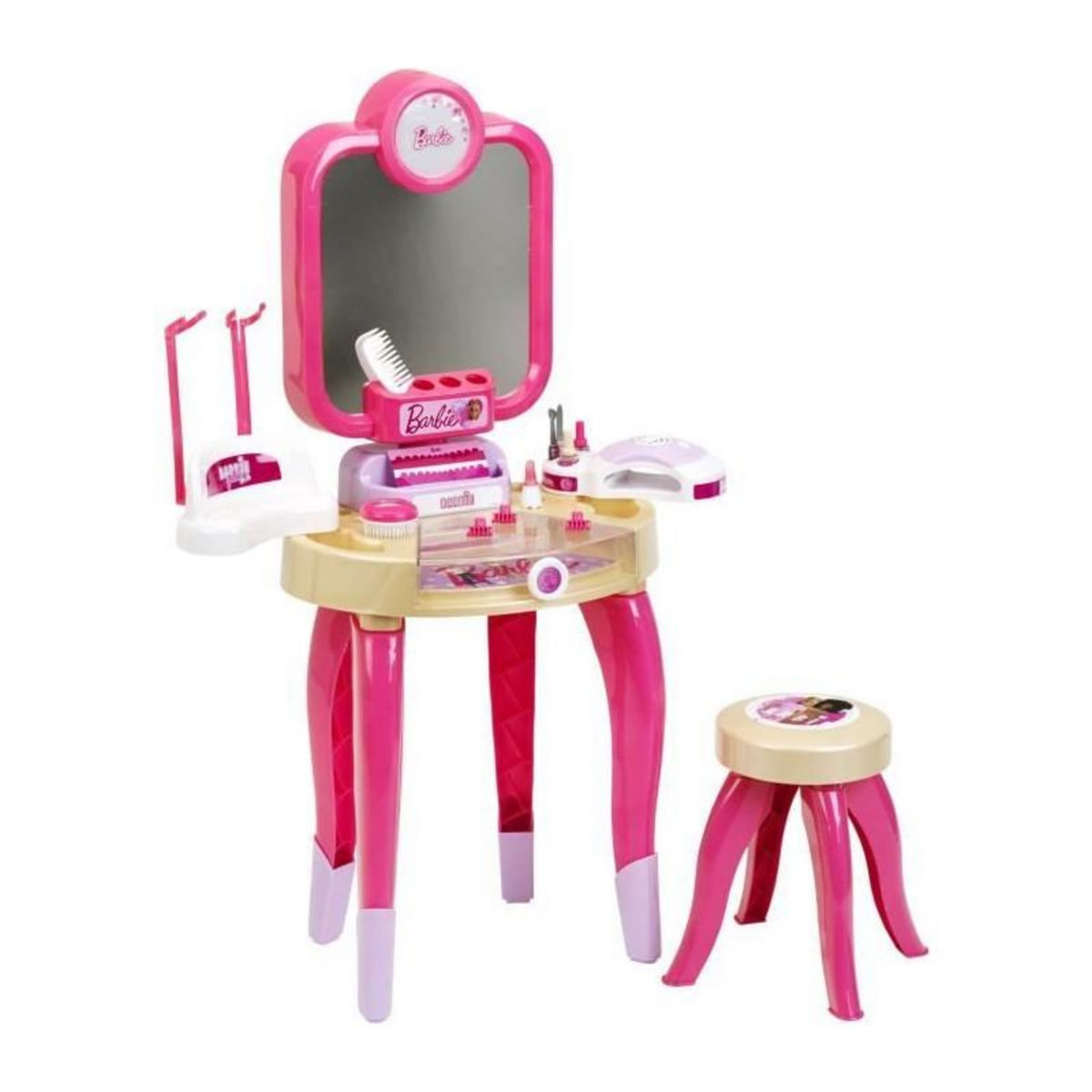 Klein Jouet de beauté - KLEIN - Centre de beauté Barbie Happy Vibes - Complet avec de nombreux accessoires et lumiere.