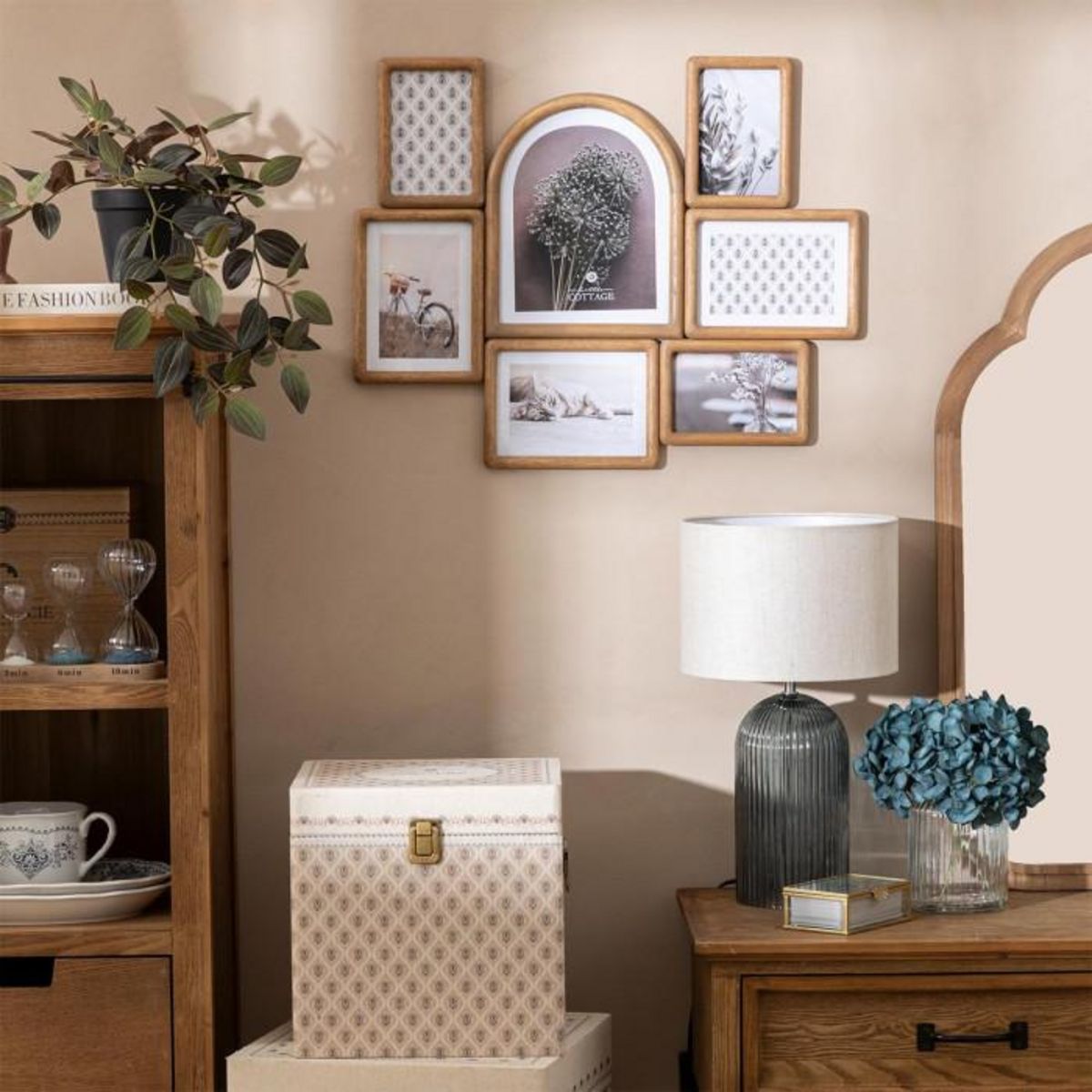 ATMOSPHERA Pêle-Mêle en Bois 7 Photos  Felisa  57cm Marron