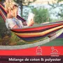 OUTSUNNY Hamac de voyage respirant portable toile de hamac dim. 2,9L x 1,5l m sac transport coton polyester multicolore