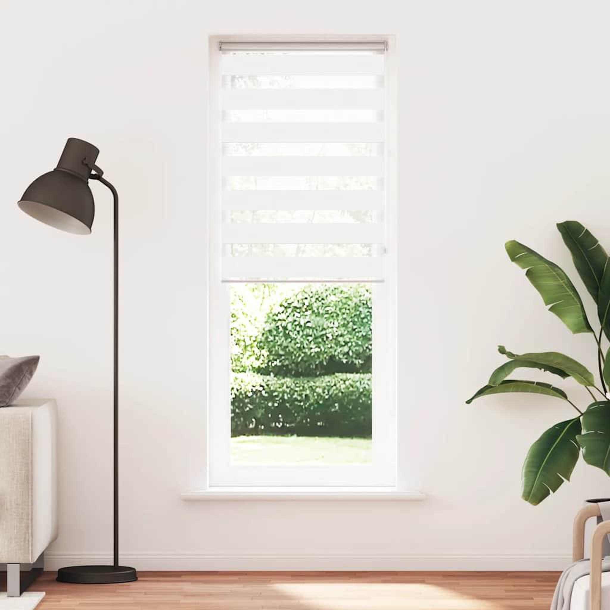 Voir la diapositive 2 : VIDAXL Store zebre blanc 75x200 cm largeur du tissu 70,9 cm polyester