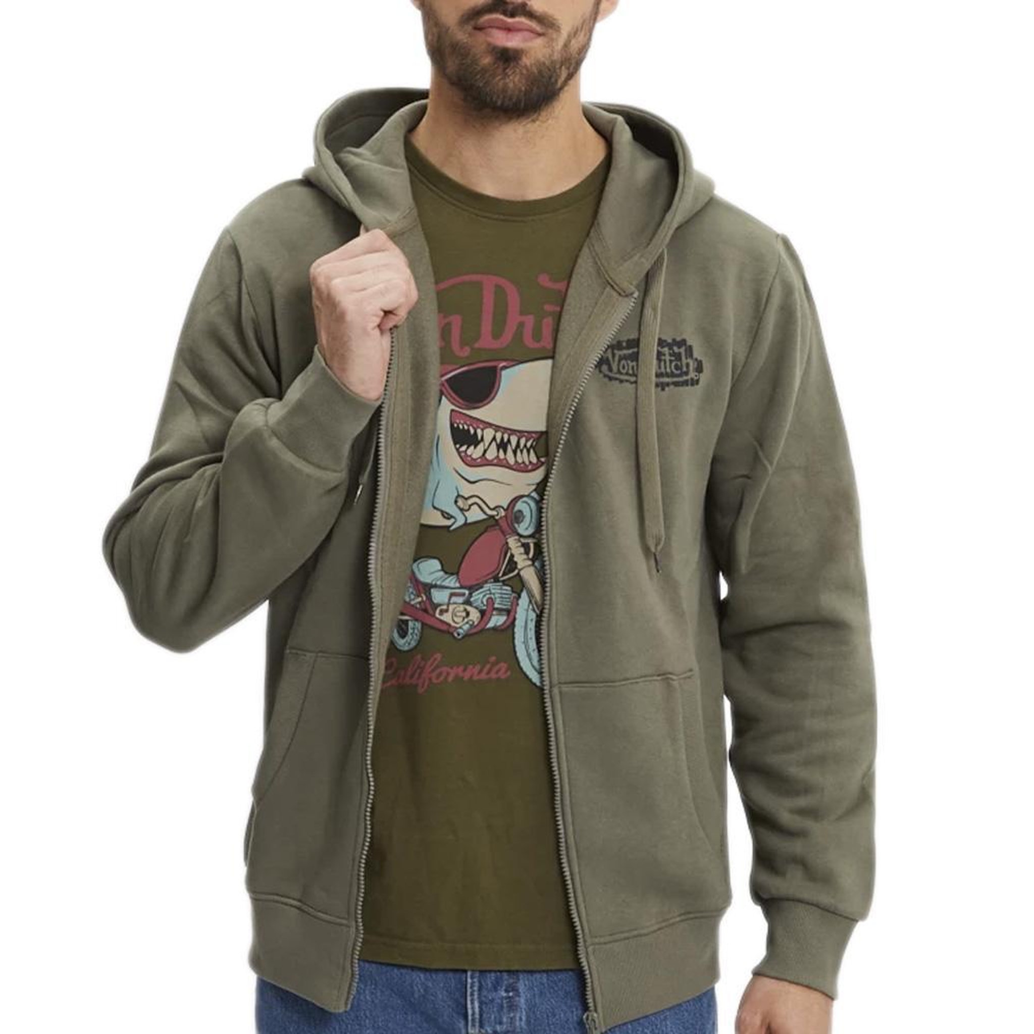 VON DUTCH Sweat Kaki Homme Von Dutch SWZ. Coloris disponibles : Vert