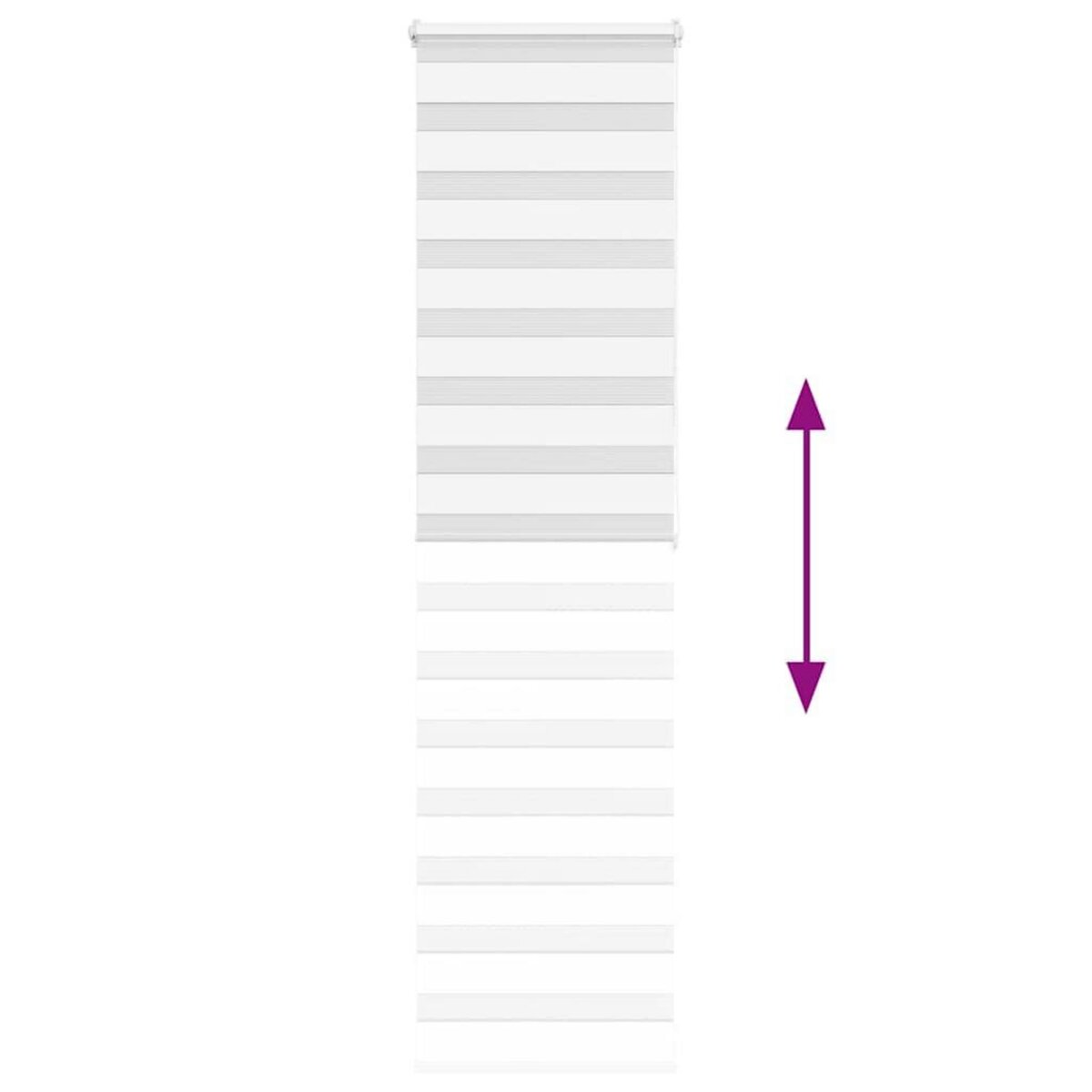 VIDAXL Store zebre blanc 60x200 cm largeur du tissu 55,9 cm polyester