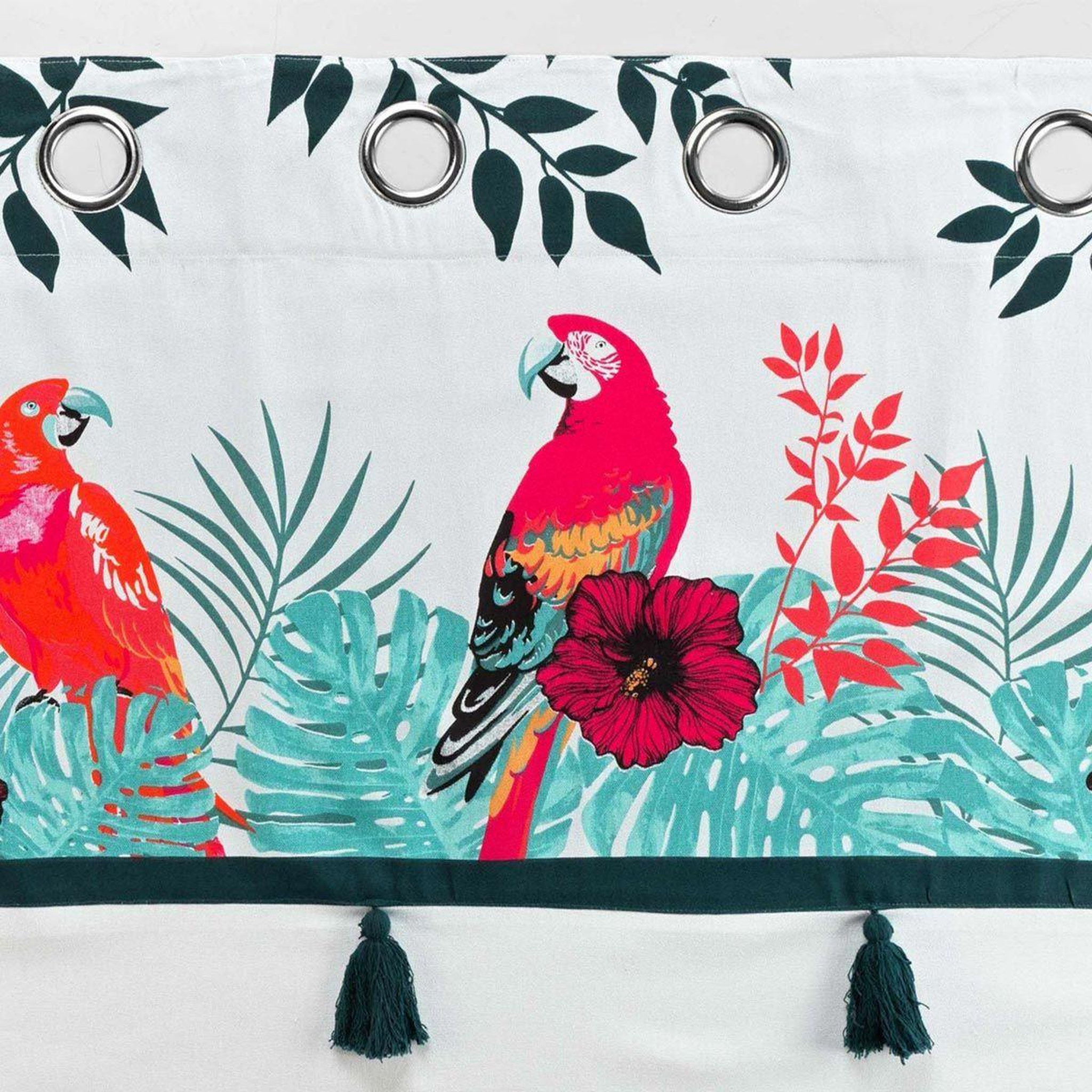 Voir la diapositive 3 : Douceur d'Intérieur Rideau à œillets imprimé  caracas  140x240cm blanc