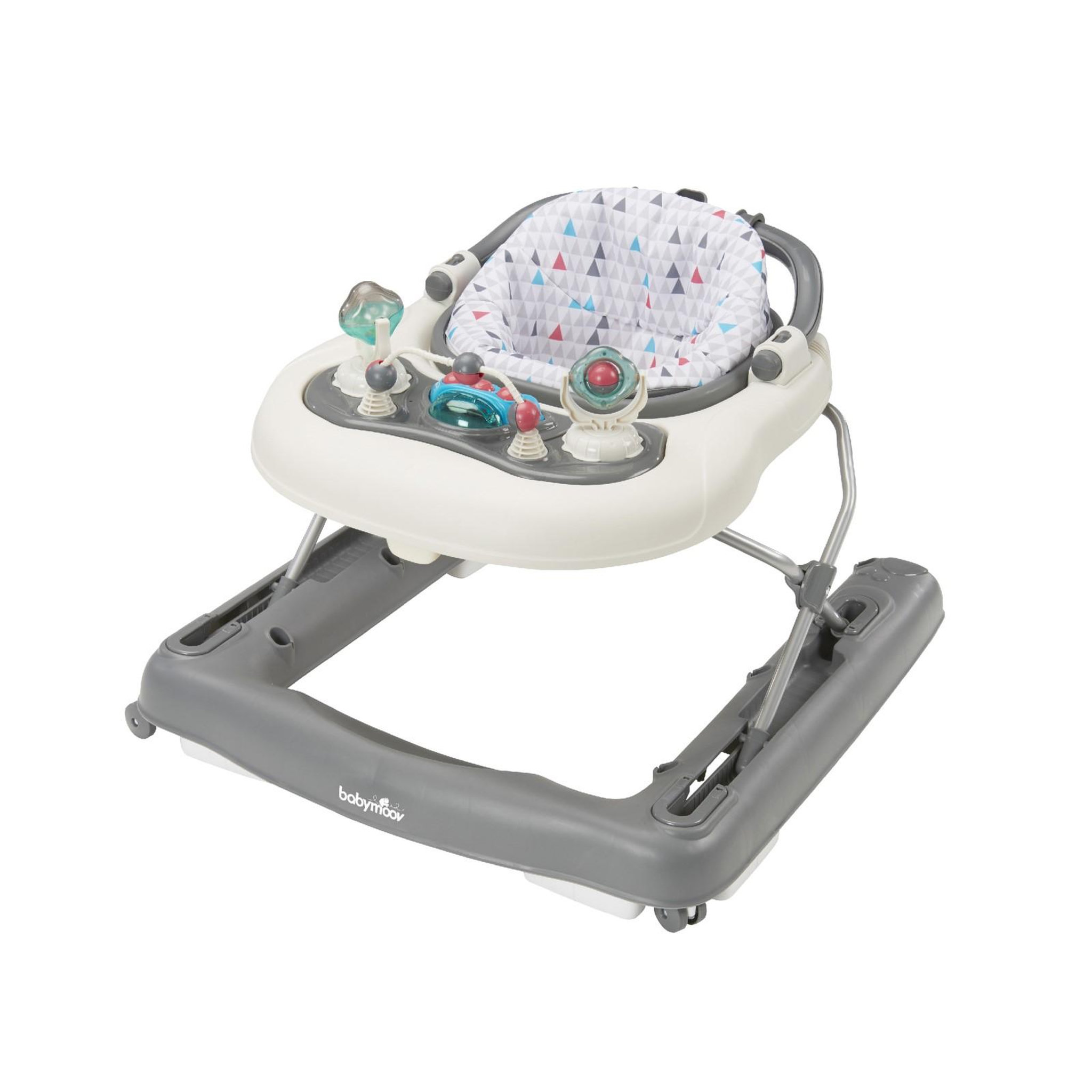 BABYMOOV Trotteur-Pousseur bébé Babymoov - Evolutif - Pliage compact - Musical - Zinc