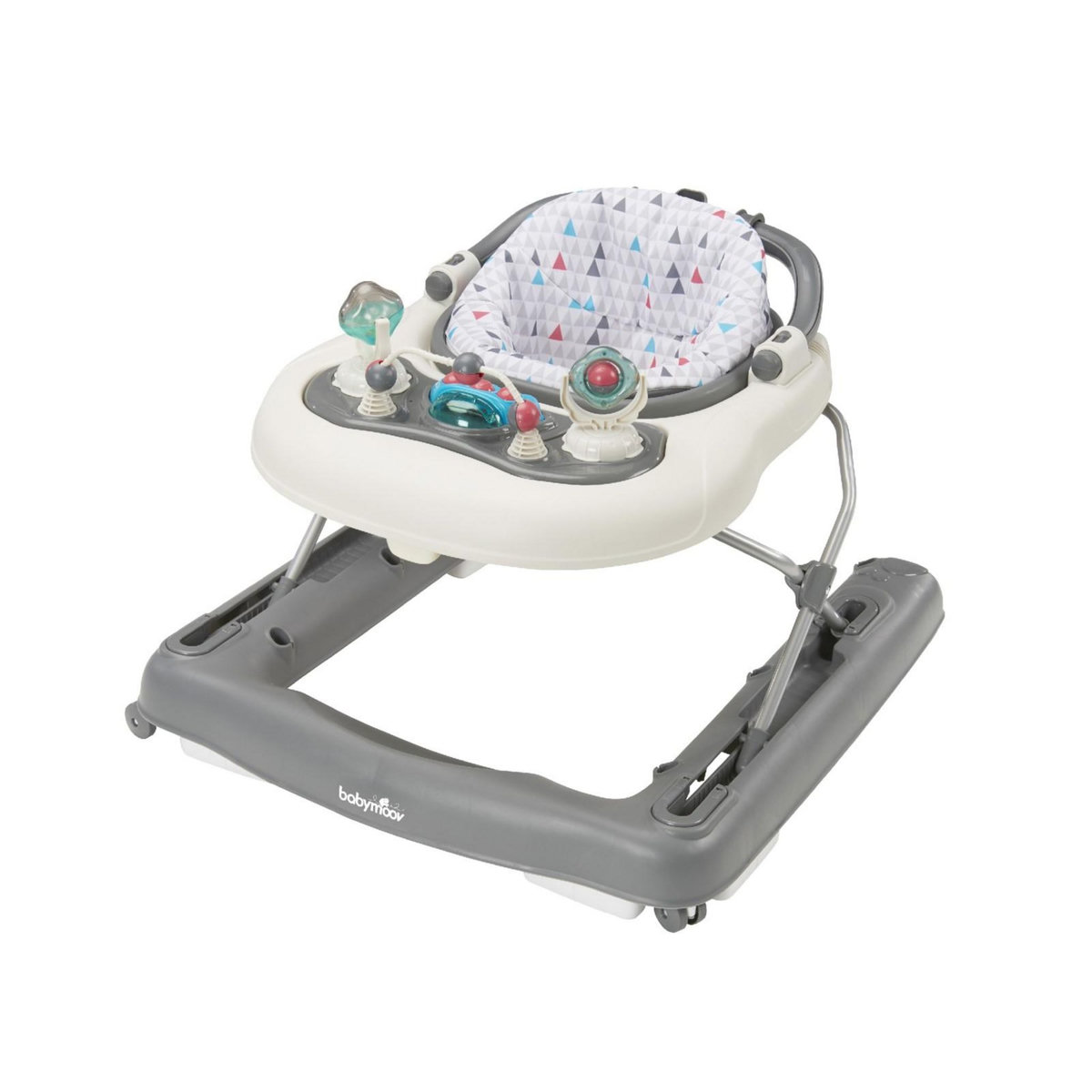 BABYMOOV Trotteur-Pousseur bébé Babymoov - Evolutif - Pliage compact - Musical - Zinc