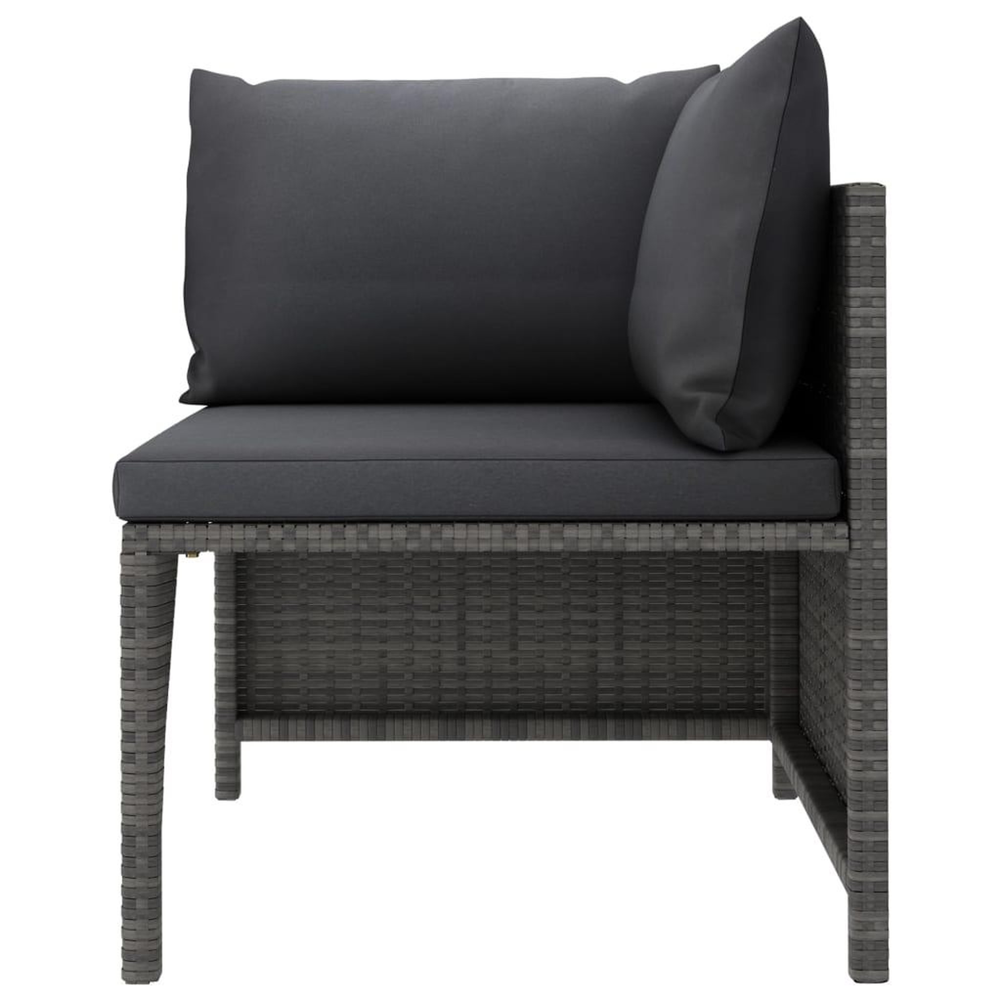 Voir la diapositive 3 : VIDAXL Canape de jardin a 2 places avec coussins Gris Resine tressee