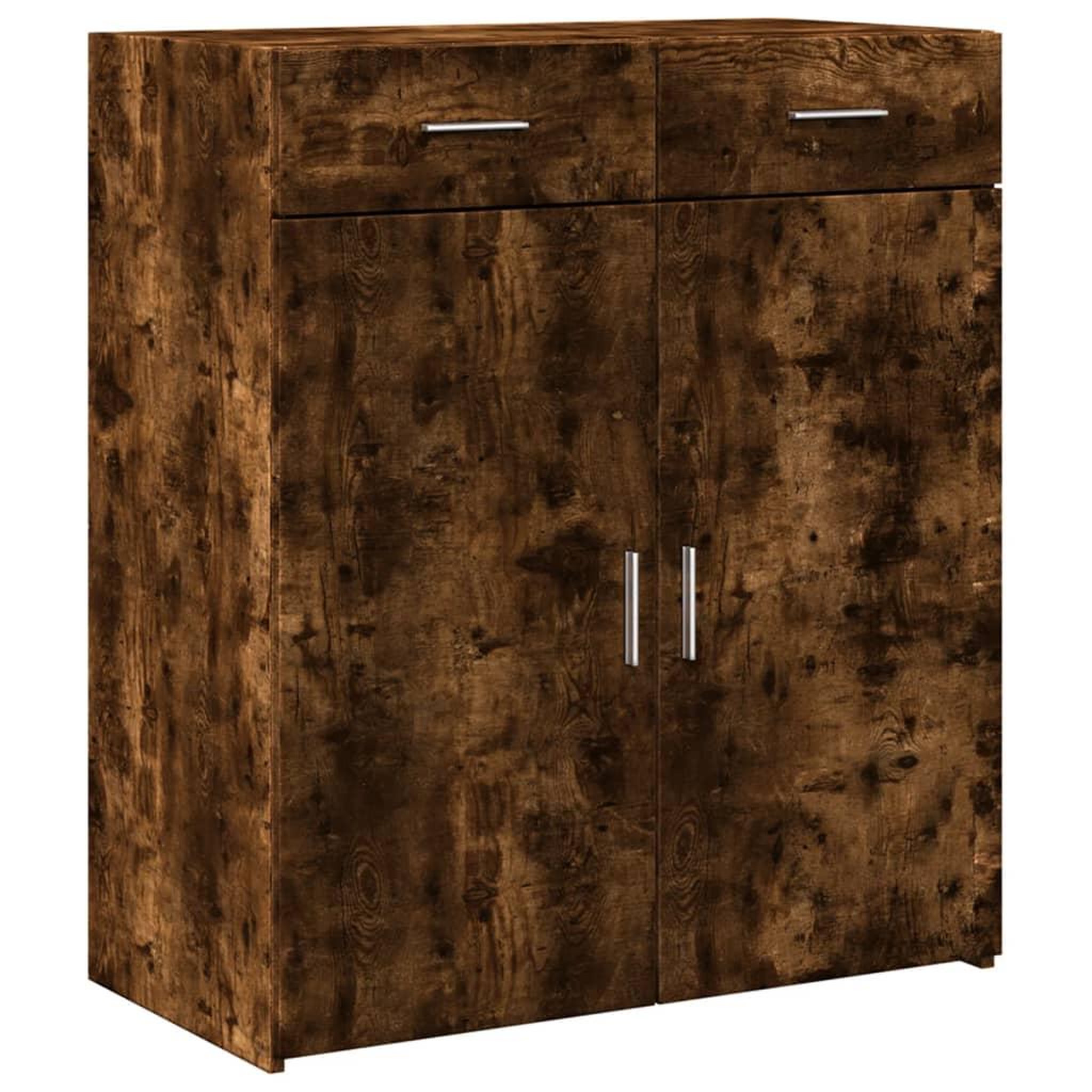 Voir la diapositive 2 : VIDAXL Buffet chene fume 80x42,5x93 cm bois d'ingenierie