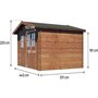 Voir la diapositive 3 : Habitat et Jardin Abri de jardin en bois traité marron autoclave  Valmont  - 14 m² -28 mm