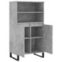 Voir la diapositive 5 : VIDAXL Buffet haut Gris beton 60x36x110 cm Bois d'ingenierie