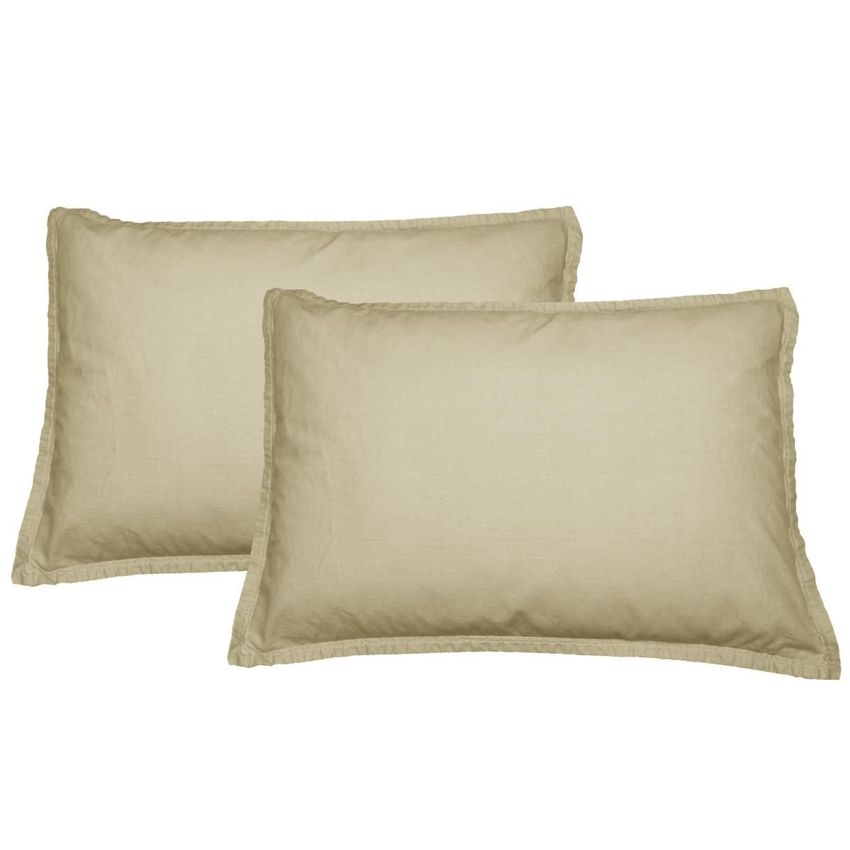 Sensei Maison Lot de 2 taies d'oreiller en percale lavée HOME WASHED