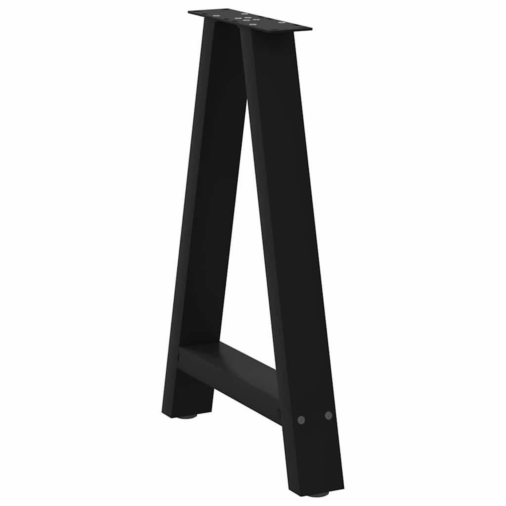 Voir la diapositive 4 : VIDAXL Pieds de table basse forme de A 2 pcs noir 50x(72-73) cm acier