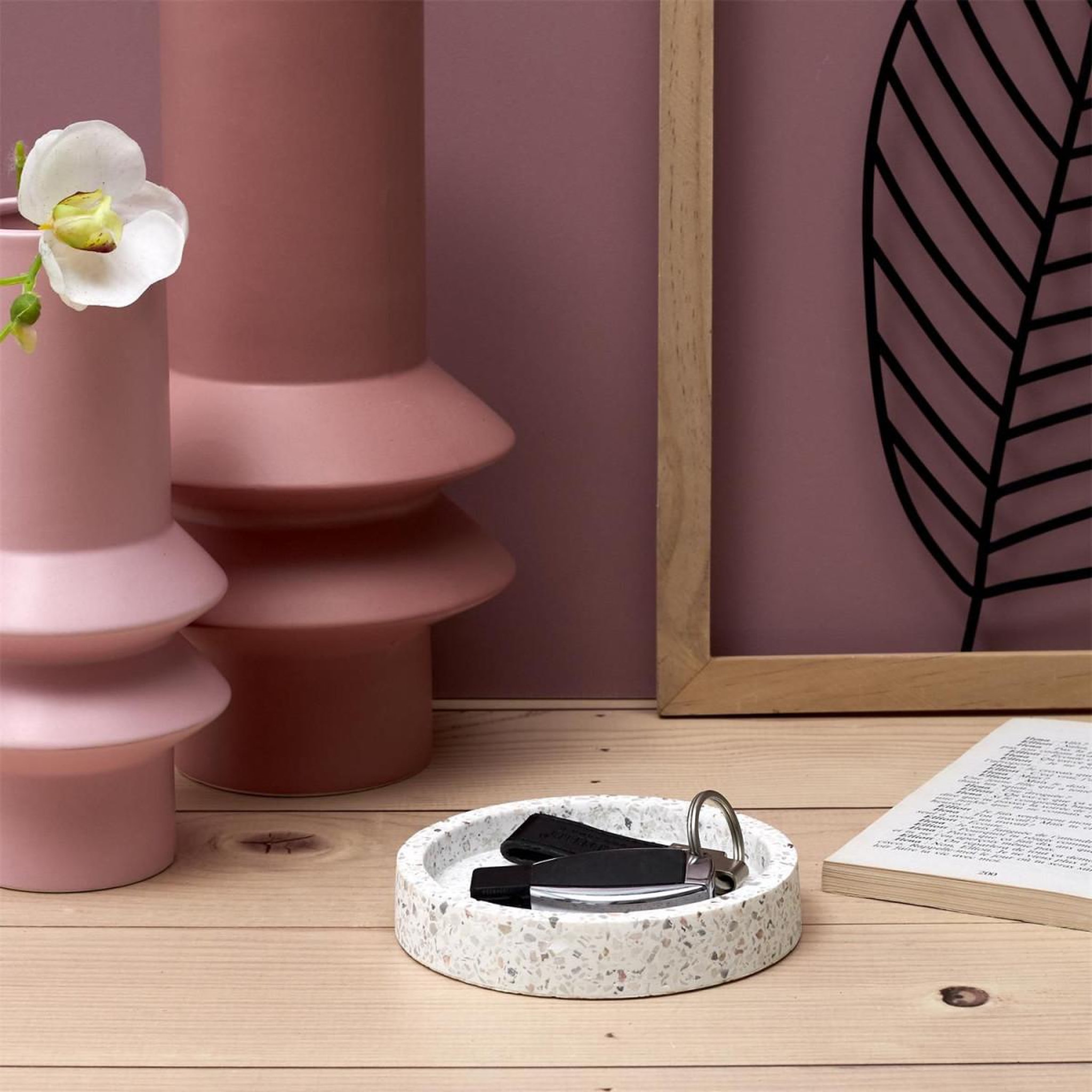 Voir la diapositive 3 : The Home Deco Factory Vide-Poche en Ciment  Terrazzo  12m Blanc