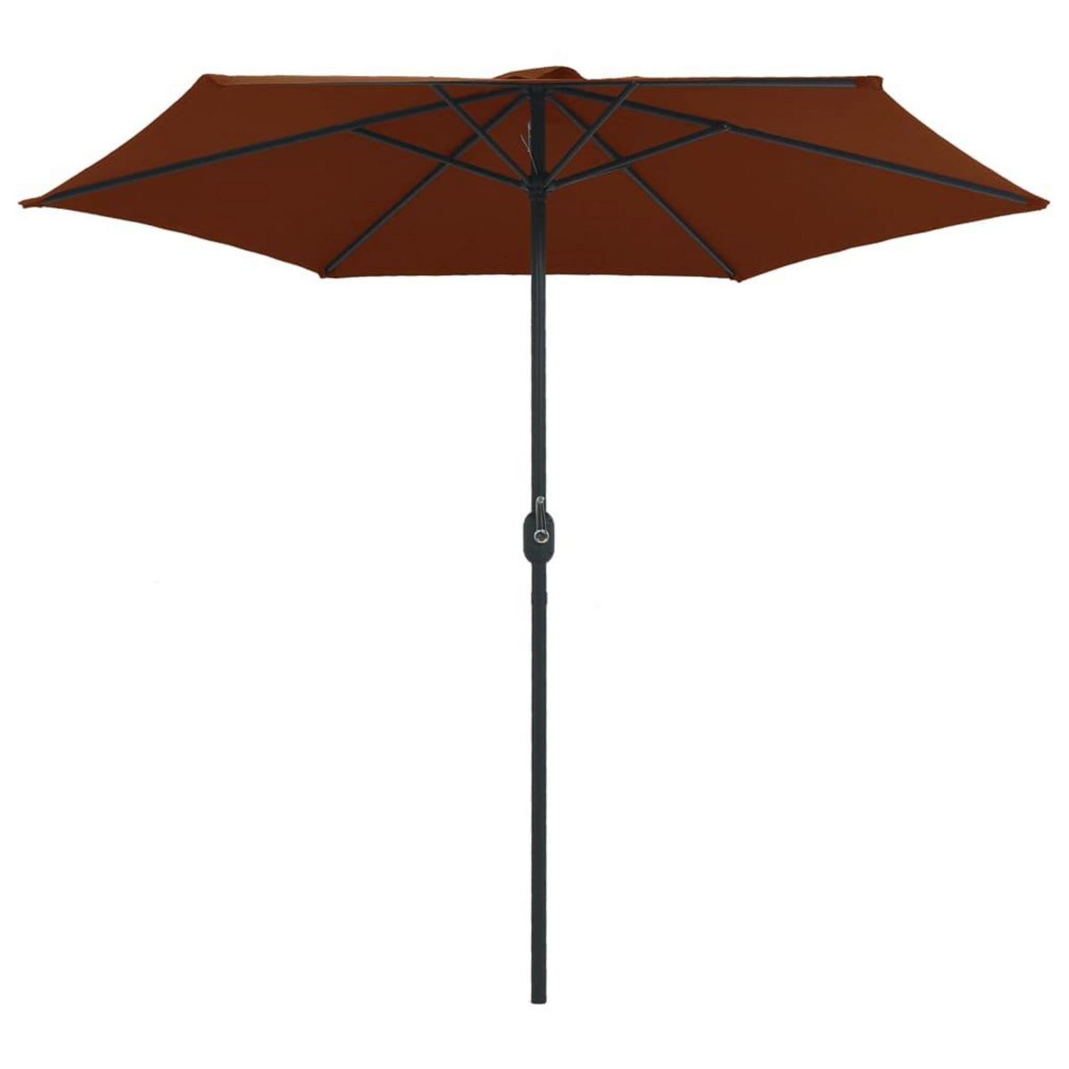 VIDAXL Parasol de jardin et mat en aluminium 270x246 cm Terre cuite