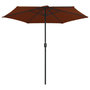 Voir la diapositive 3 : VIDAXL Parasol de jardin et mat en aluminium 270x246 cm Terre cuite