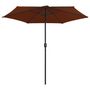 Voir la diapositive 3 : VIDAXL Parasol de jardin et mat en aluminium 270x246 cm Terre cuite