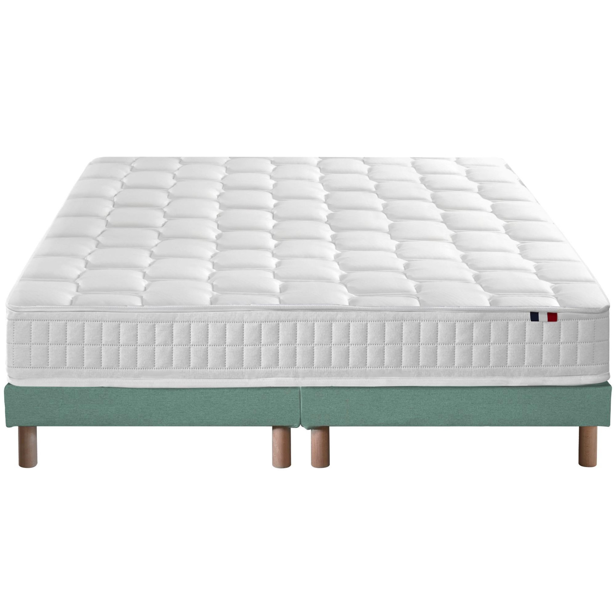 Voir la diapositive 1 : IDLITERIE Ensemble literie : matelas à ressorts ODYSSEE et mémoire de forme avec sommier - Qualité française